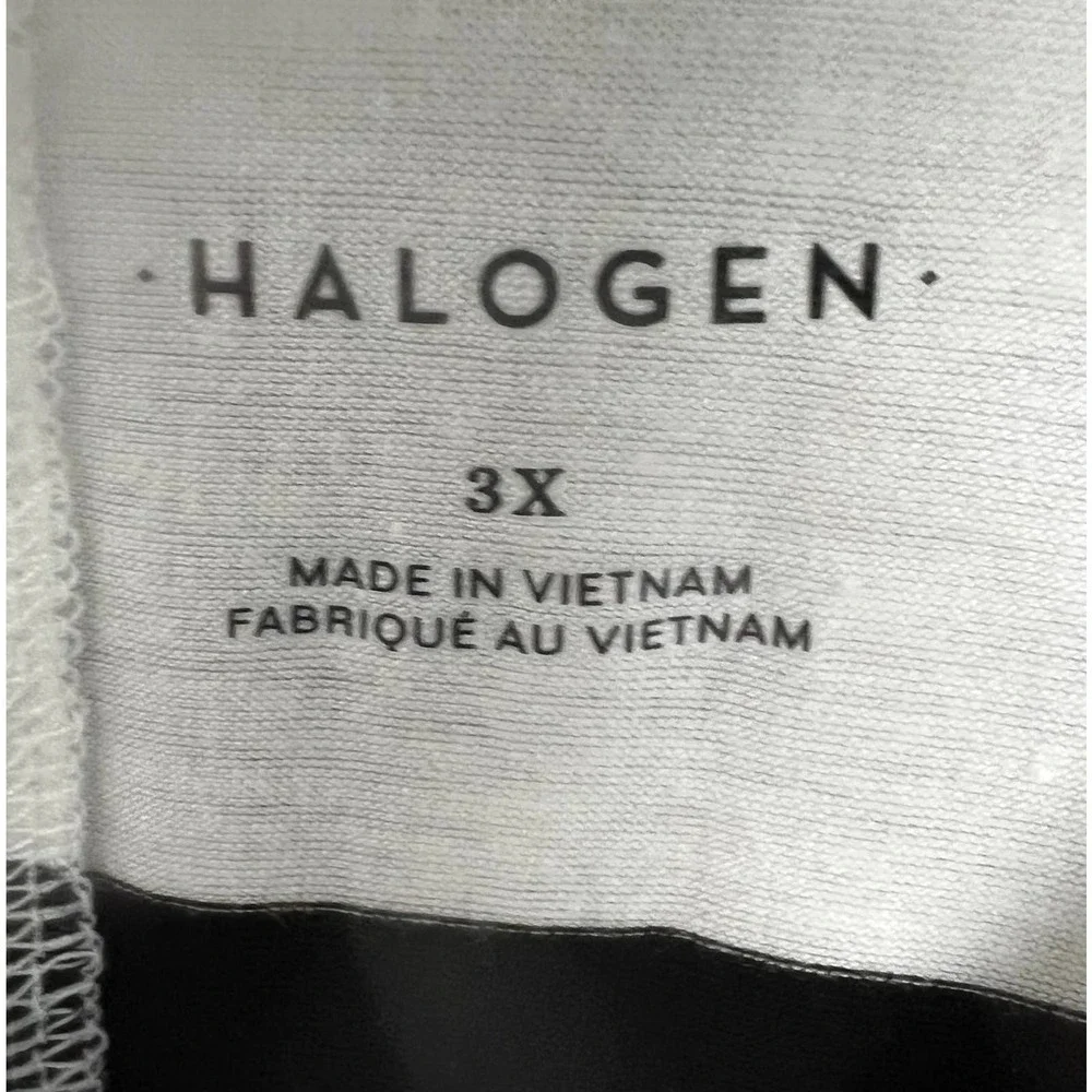 Halogen sleeveless black white strip split back 3X